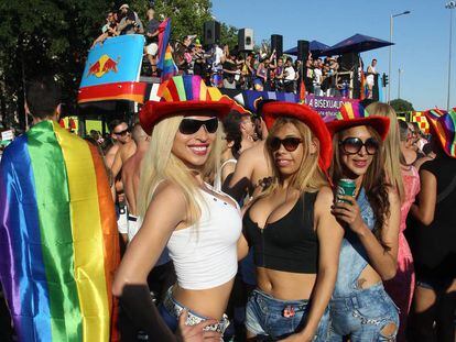 Partygoers at the 2016 Madrid Pride.