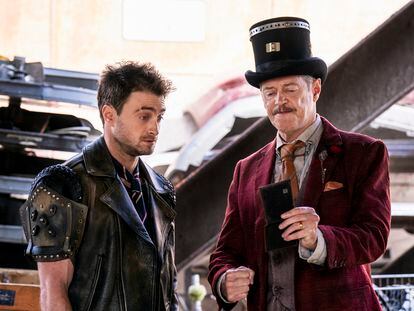 Daniel Radcliffe and Steve Buscemi in a scene from 'Miracle Workers'.