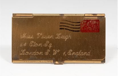 Leigh's stamp holder, another of the lots to be auctioned on May 26.