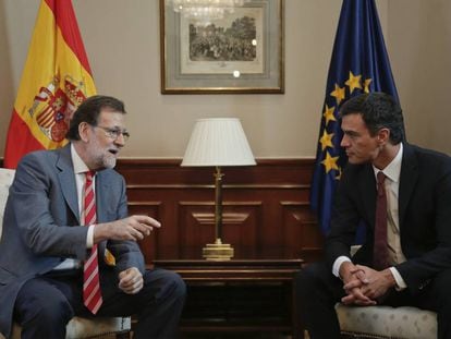Mariano Rajoy and Pedro Sánchez met on Wednesday in Congress.