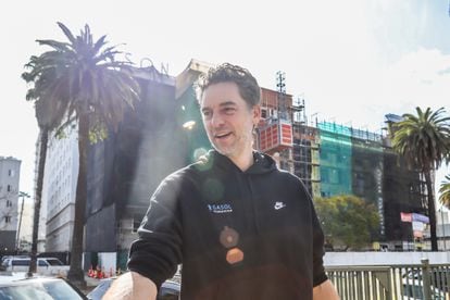 Pau Gasol in downtown Los Angeles, where an event at his foundation took place on Monday.