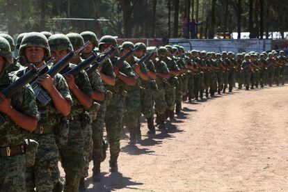 Soldiers training in Mexico.