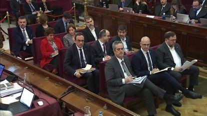 Defendants on day two of the trial at the Supreme Court.