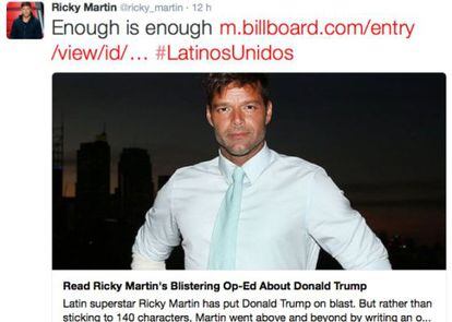 Ricky Martin has begun an online crusade against Donald Trump.