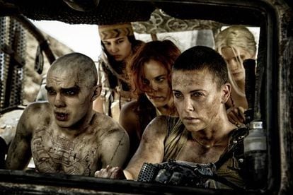 Charlize Theron (right) in ‘Mad Max: Fury Road.’