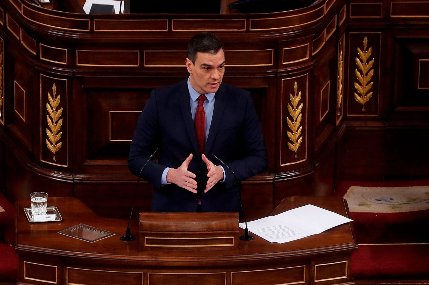 Primer Minister Pedro Sánchez addresses Congress on Wednesday.