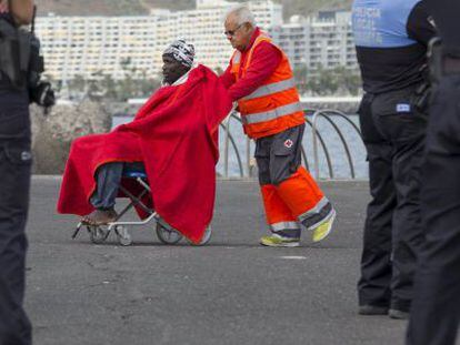 A migrant who reached the Canary Islands on Monday.