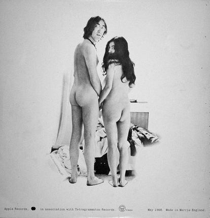 John Lennon and Yoko Ono, on the back cover of 'Two Virgins,' 1968.