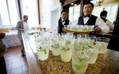 Mojitos ready to be served at the Cuban Embassy in Washington.