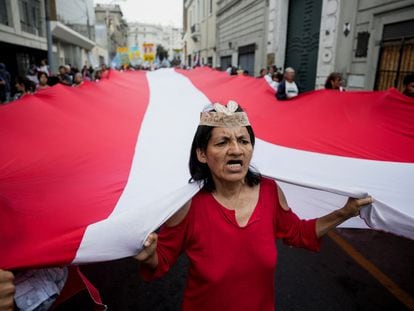 Protests against President Dina Boluarte in Lima last Thursday.