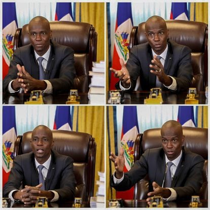 Haitian president Jovenel Moïse during his video interview with EL PAÍS.