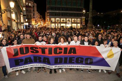 Protest in A Coruña to demand justice for Diego Bello in February 2020, in a ceded photo.
