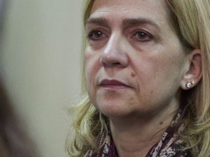 Cristina de Borbón at the January hearing in which her defense tried to get her exonerated.