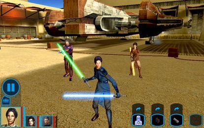 An image from the video game 'Knights of the Old Republic', set in the 'Star Wars' universe.