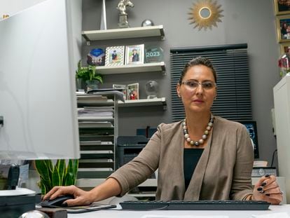 Dorota Mani in her office in New Jersey in November 2023.