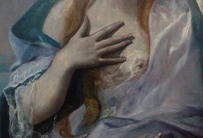 A detail from &#039;Saint Mary Magdalen,&#039; painted in 1576.