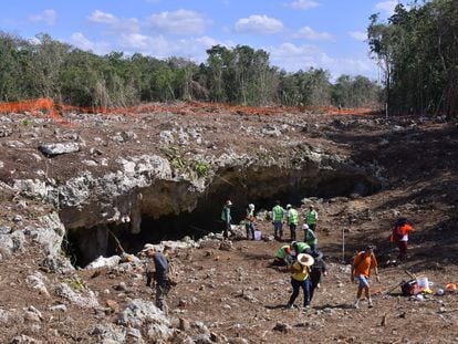 Work to build the Maya Train has uncovered the entrances to a cave called 'Avispa enfadada.'