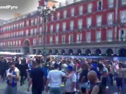 Second night of clashes between police and Leicester soccer fans in Madrid