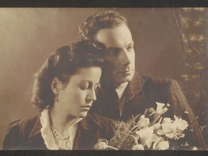 Wedding photo of Rudolf Friemel and Margarita Ferrer, March 18, 1944. Rudolf Friemel Estate.
