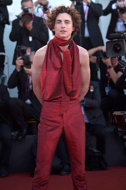 Actor Timothée Chalamet at the Venice Film Festival in 2022.