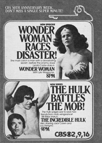 An ad for 'The Incredible Hulk' and 'Wonder Woman' in the March 25, 1978, issue of TV Guide.