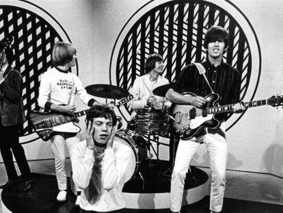 The Rolling Stones on the television show 'Thank Your Lucky Stars', in 1965.