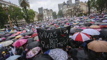 A recent protest in Buenos Aires against the murder of women.