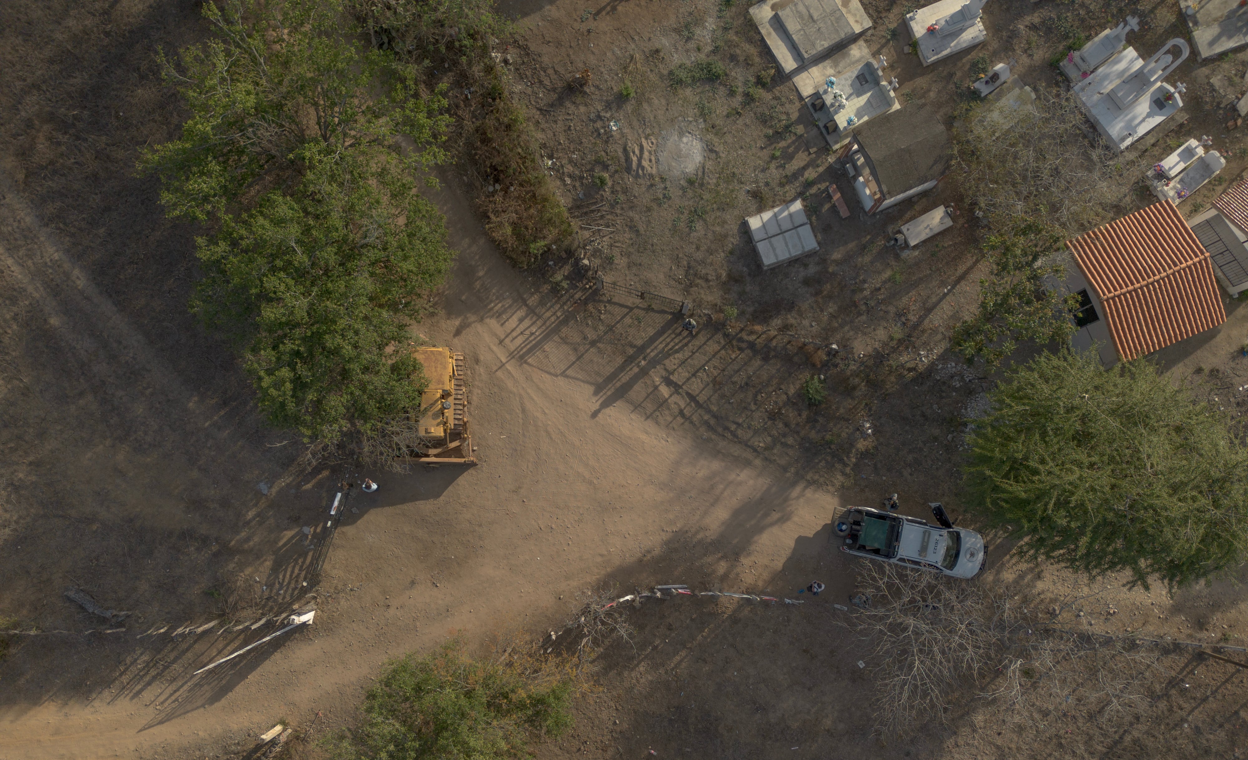A search operation at the unmarked graves in El Verde, a town near the small city of Concordia, in the state of Sinaloa, on February 18, 2026.