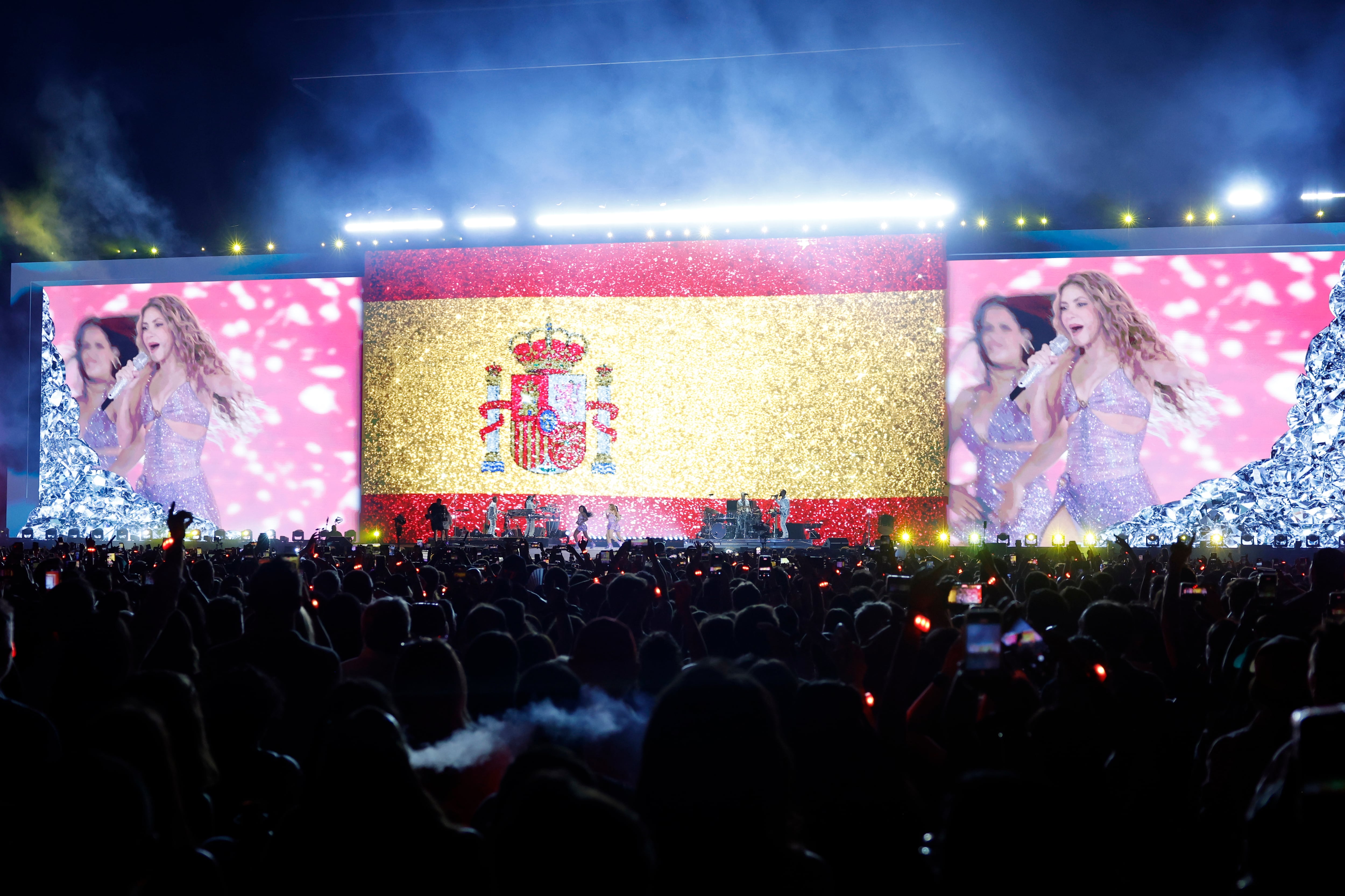Shakira during a concert in Madrid, September 18.