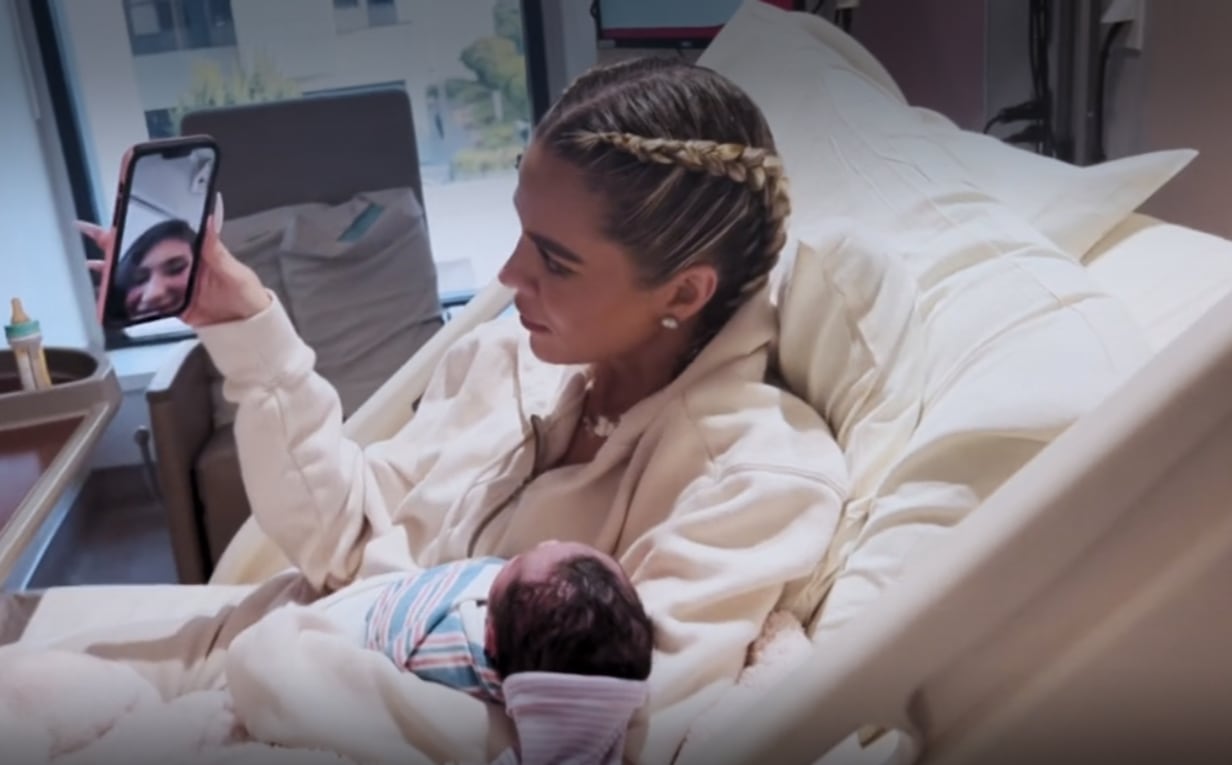 Khloé Kardashian with her son, born via surrogacy, in a moment from the reality series 'The Kardashians,' in 2022.