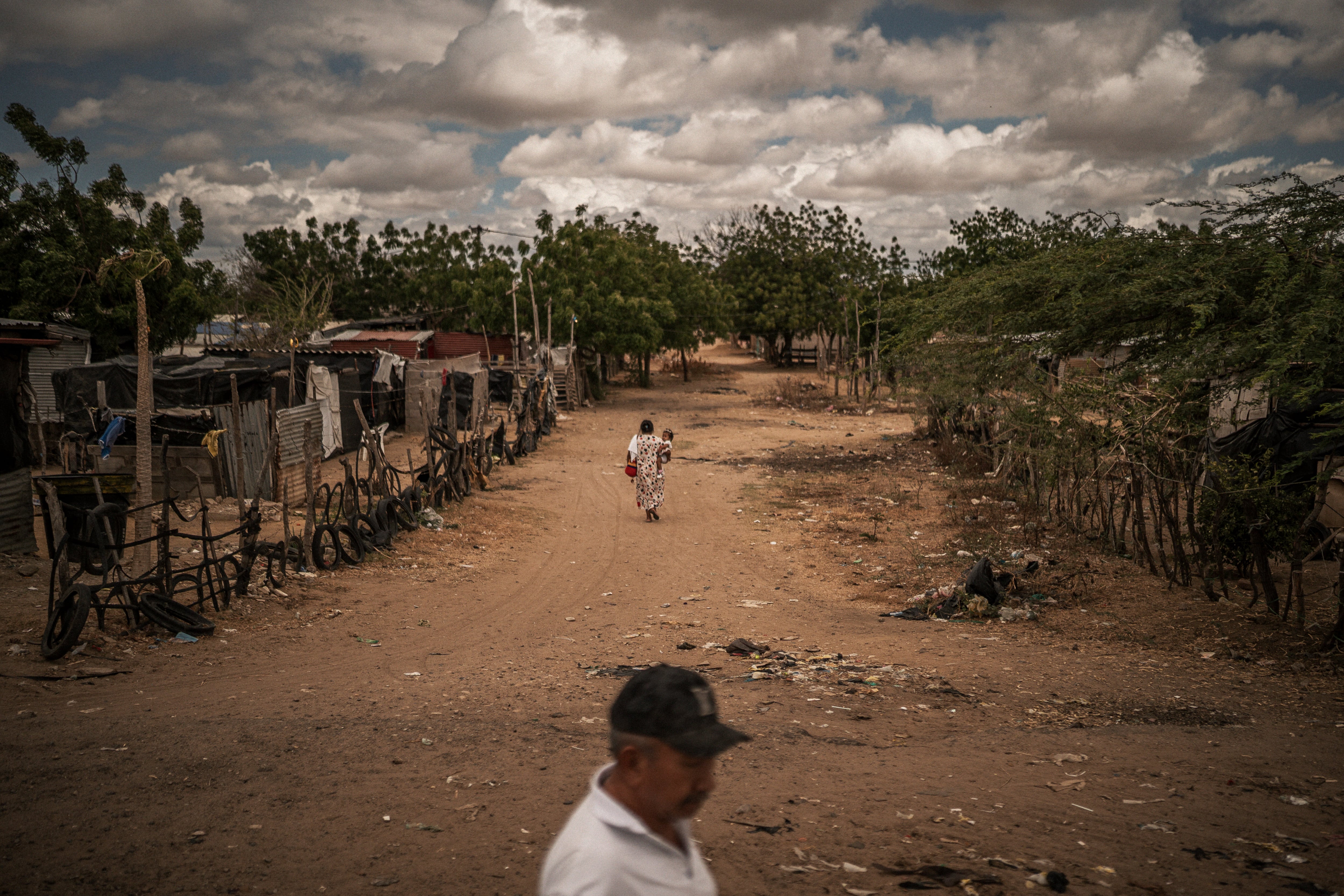 The streets of La Pista, in the department of La Guajira, Colombia, on April 24, 2025.