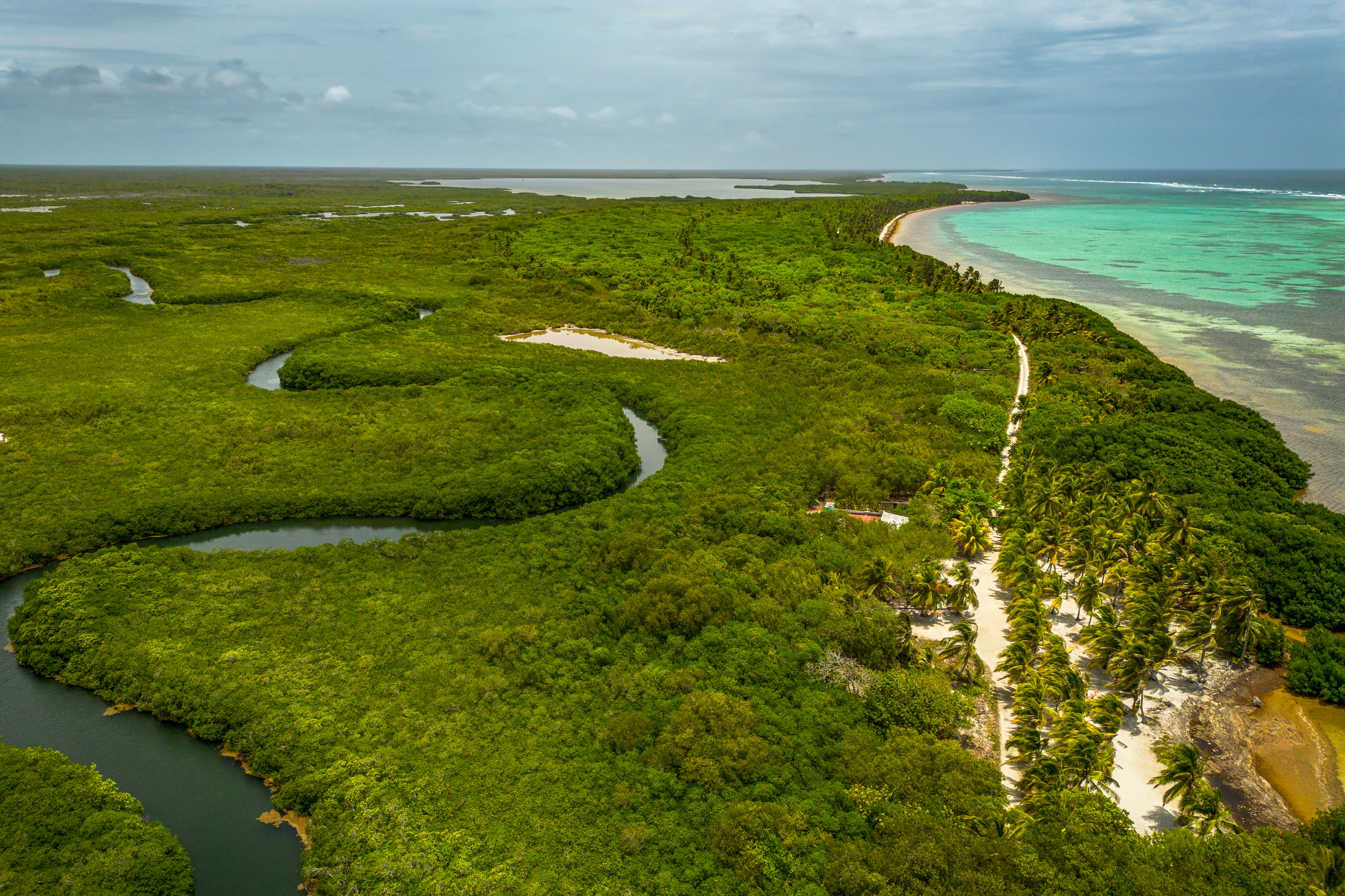 The town of Mahahual in Quintana Roo, Mexico in May 2026.