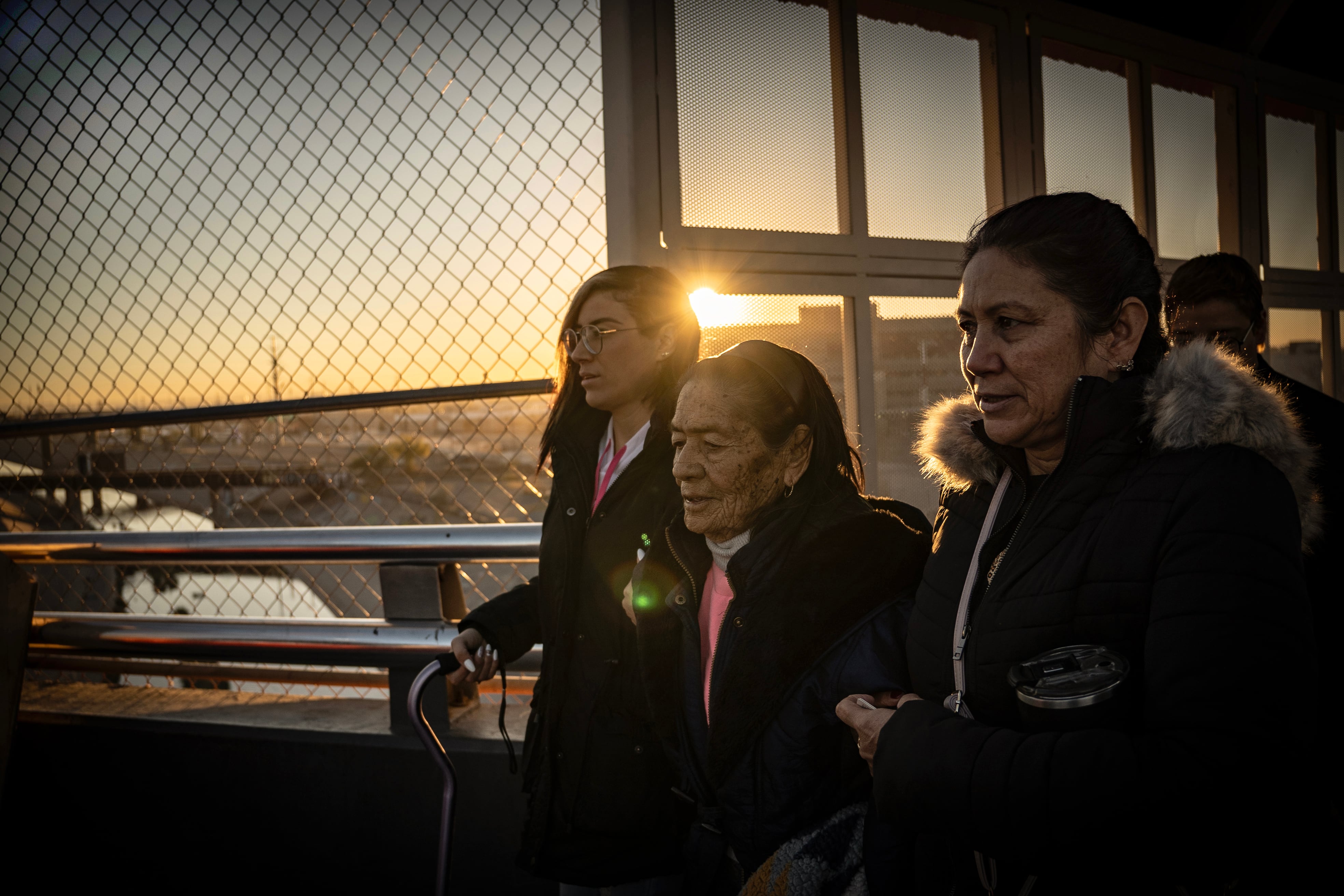 Women cross the Paso del Norte International Bridge from Ciudad Juarez, into El Paso, Texas, on November 22, 2024.