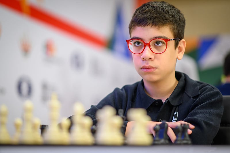 Faustino Oro during the Chess World Cup in Goa, India, in November 2025.  