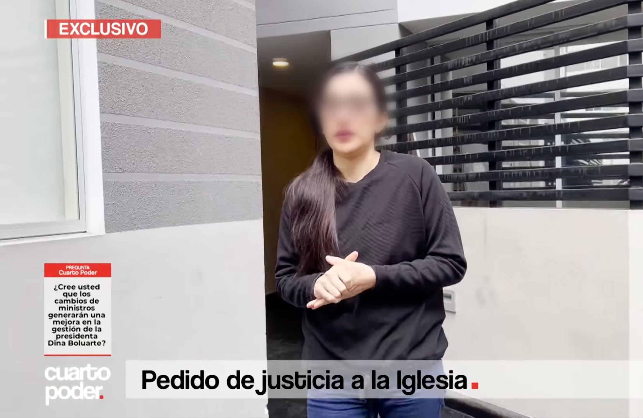 Ana María Quispe, who reported abuse by two priests in Peru, in a video capture from the Peruvian television program 'Cuarto Poder,' broadcast in September 2024.