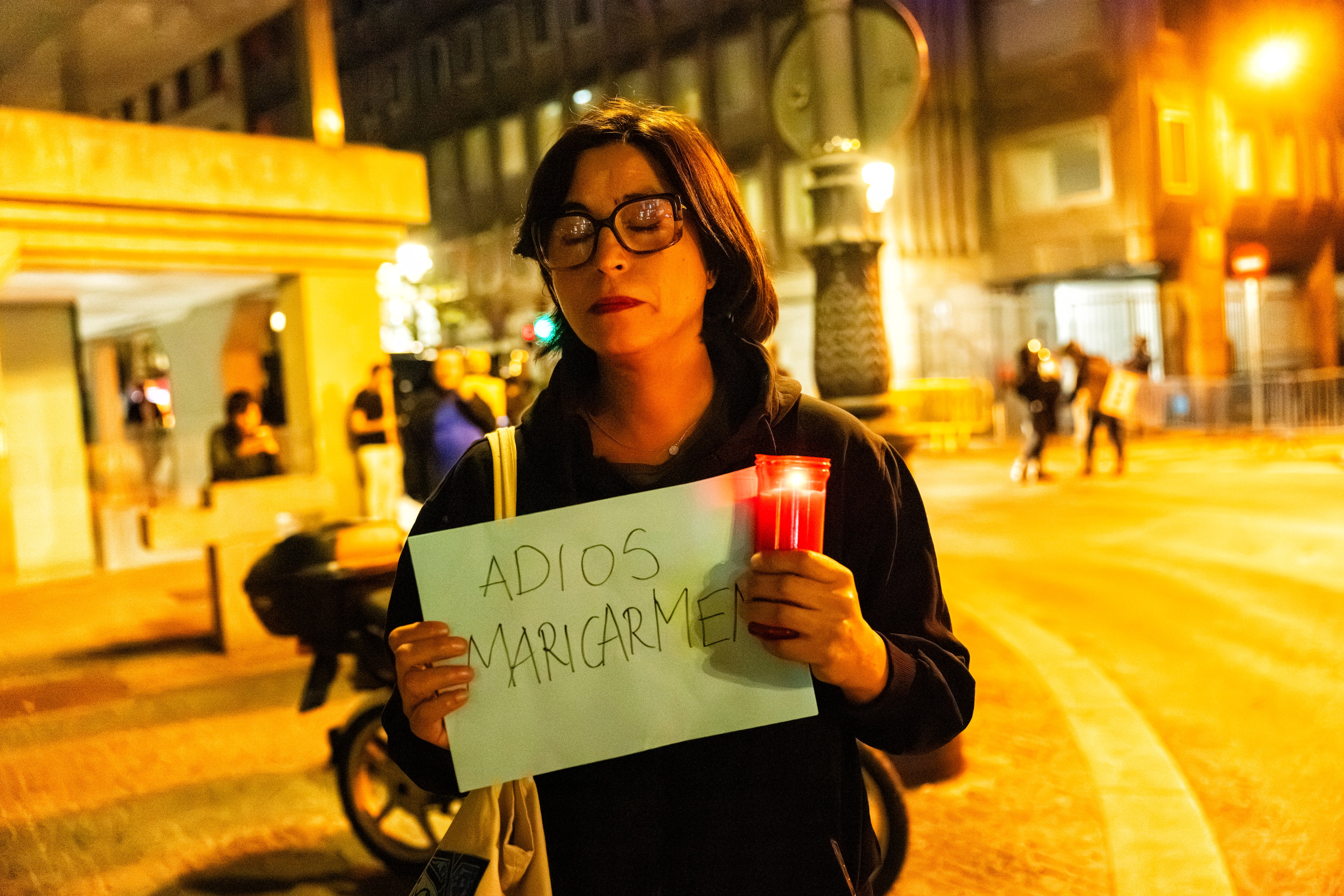 A tribute to Maricarmen near Madrid's Puerta del Sol on Wednesday.
