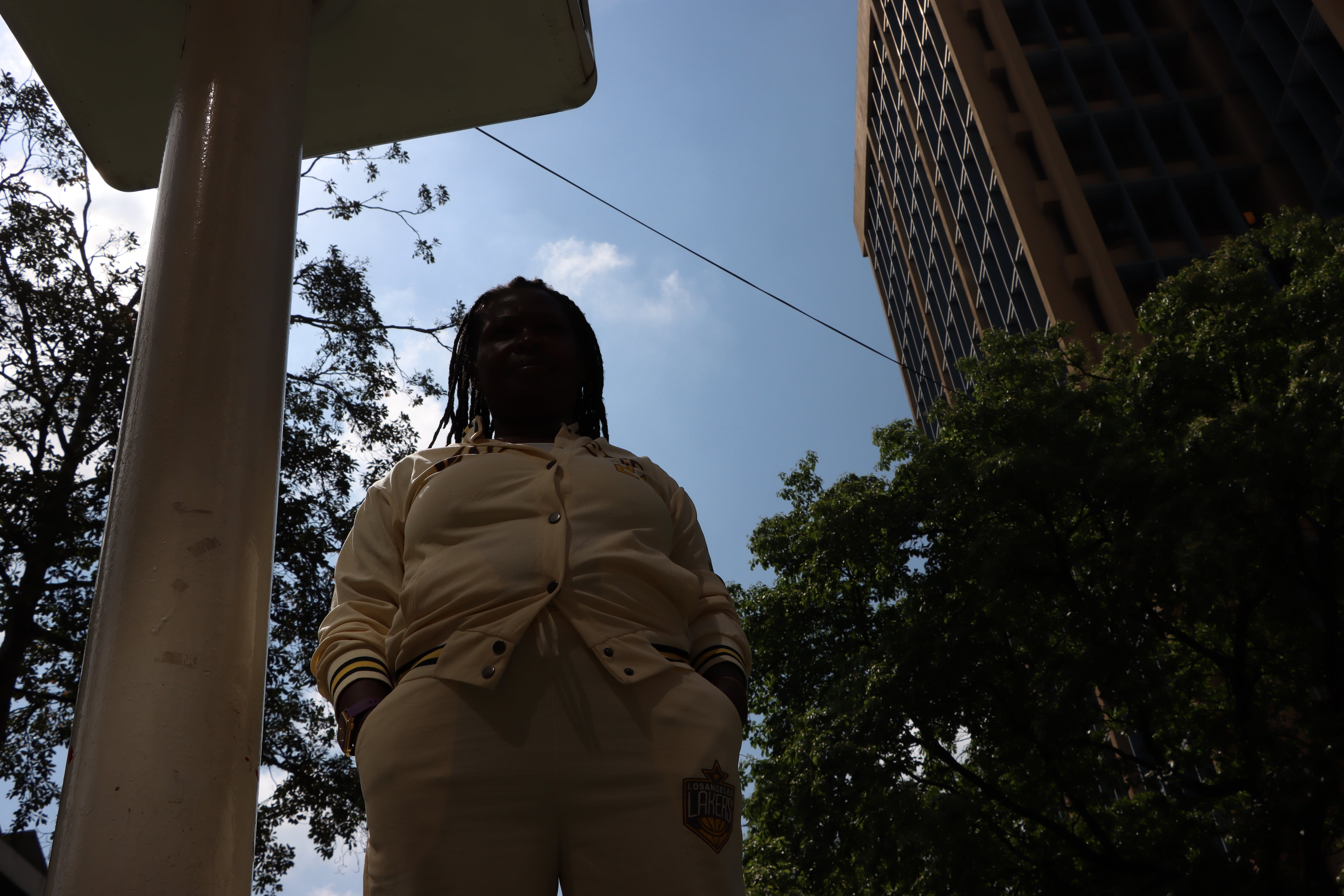 Mary, among the tall buildings of downtown Nairobi on December 28, 2024.