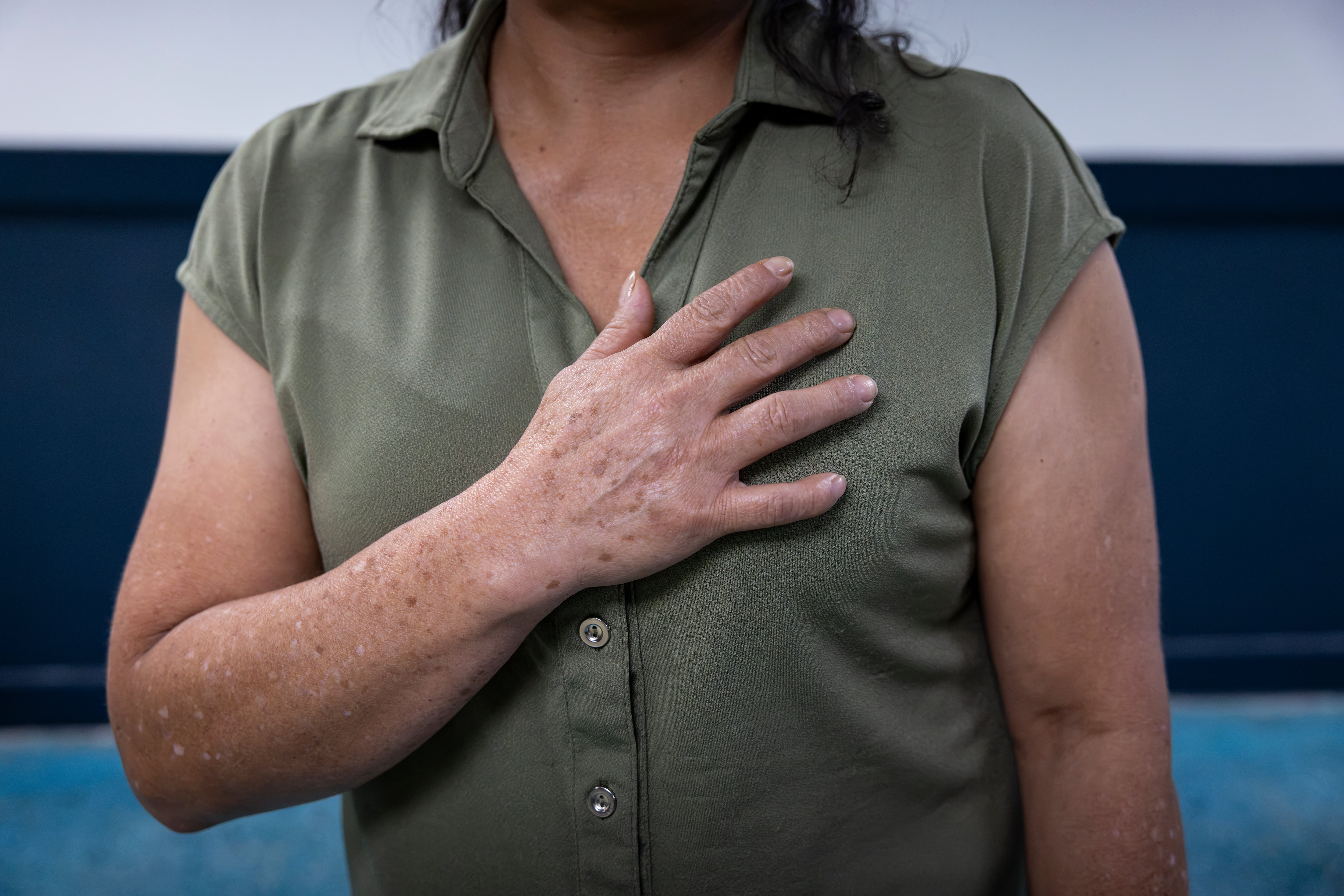 A member of The Right to Freedom Network, in Miami, on September 6.