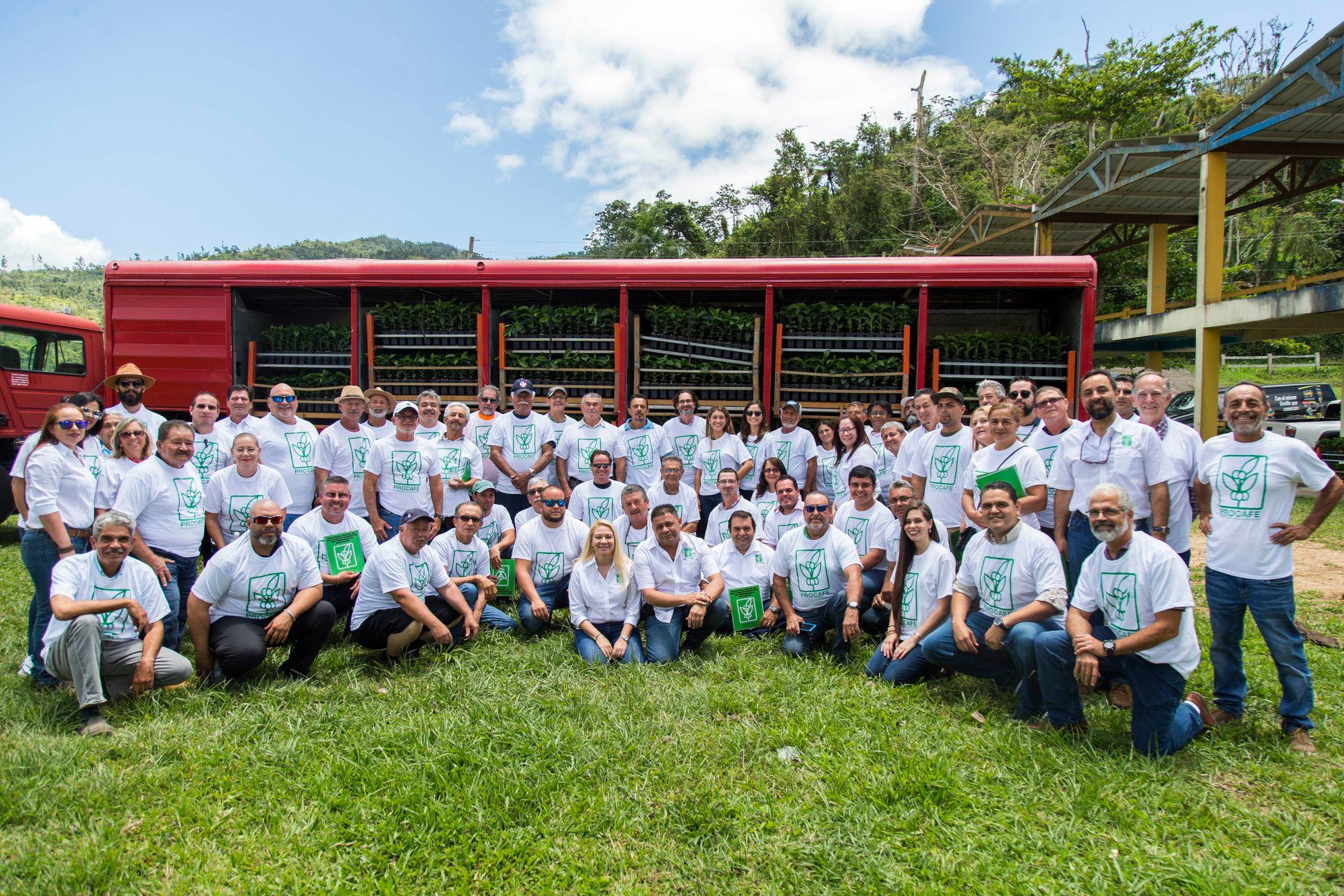 Iris Rodríguez and the board of directors of Puerto Rico Coffee Producers Inc. (Procafé).