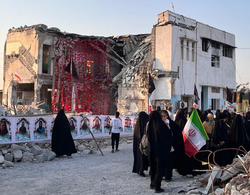 A tribute to the children who died in the February 28 attack on the school in Minab, in southern Iran, in a photograph taken on May 13.