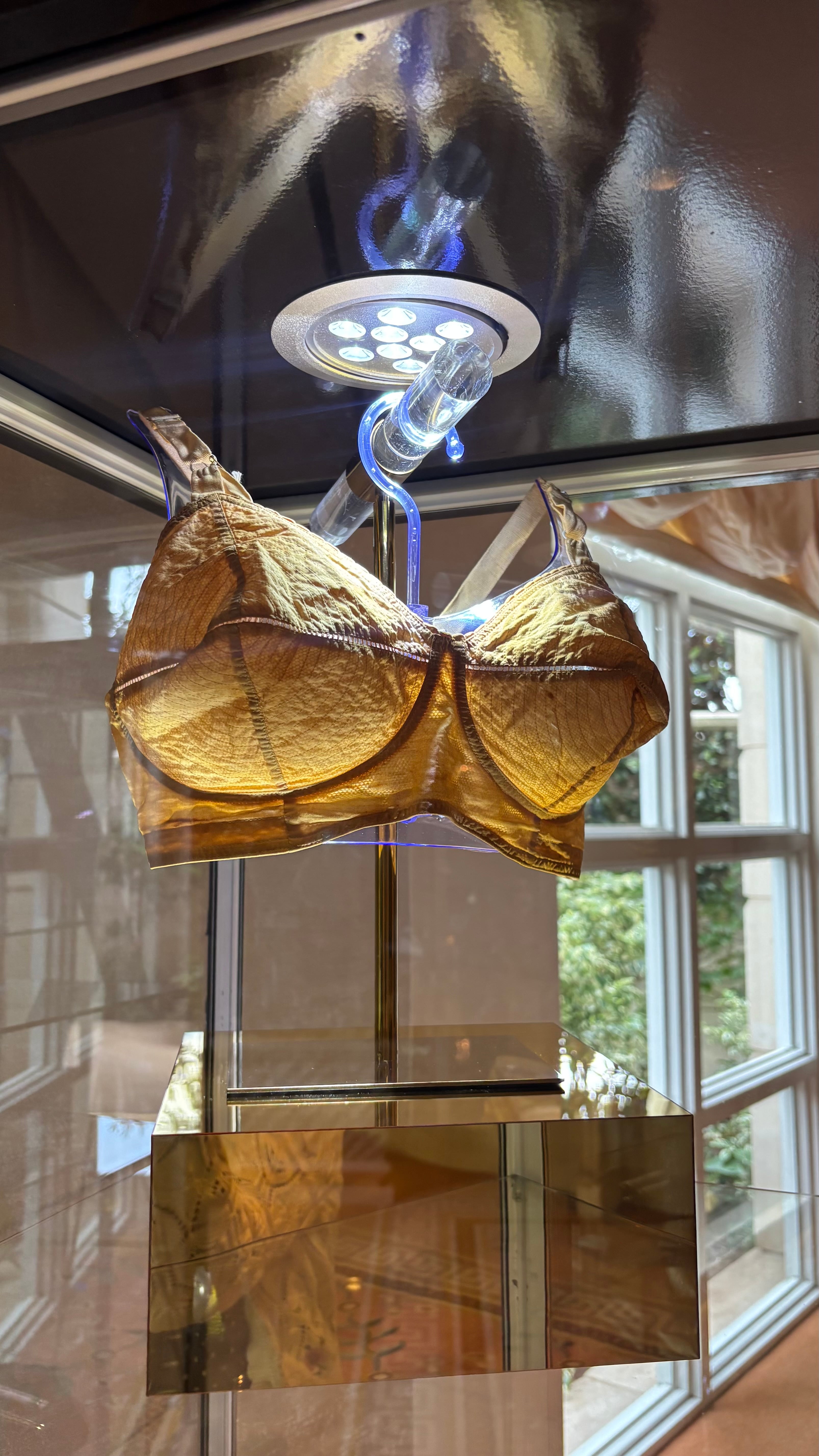 A bra belonging to Marilyn Monroe, on display at the Julien's Auctions sale at the Peninsula Hotel in Beverly Hills on June 4, 2026.