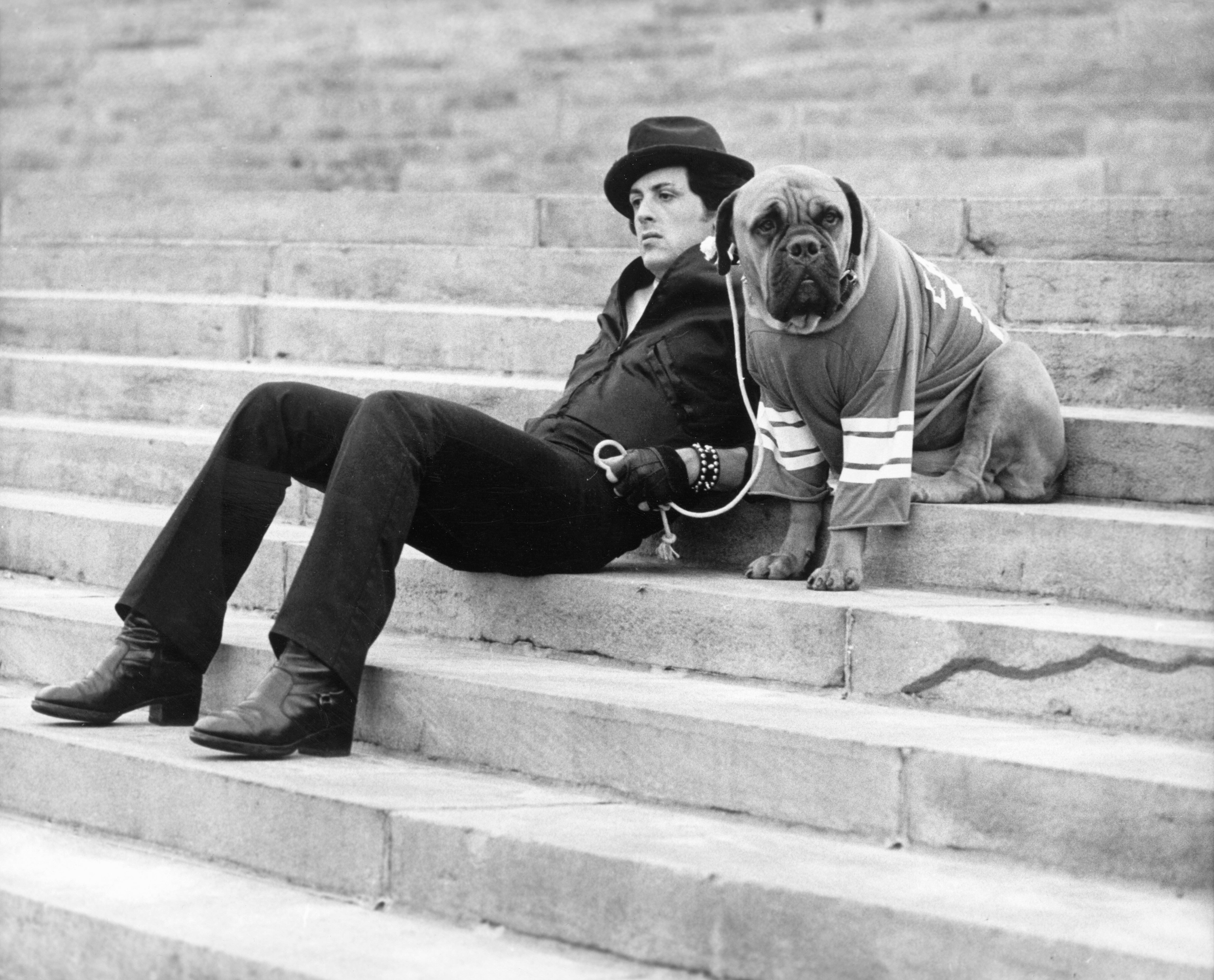 Stallone, in an image from the first 'Rocky' film.
