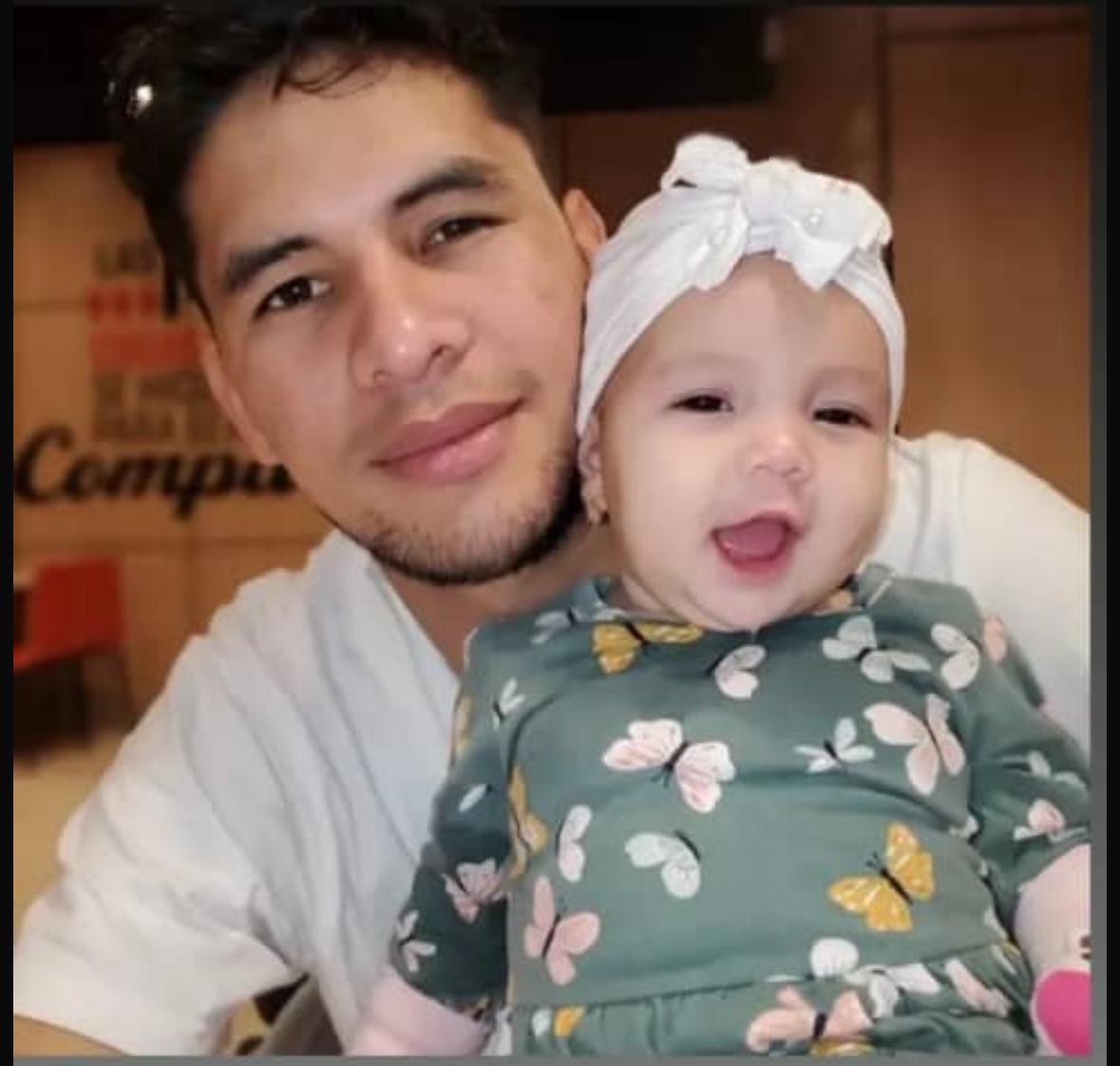Maiker Espinosa with his daughter Antonella.
