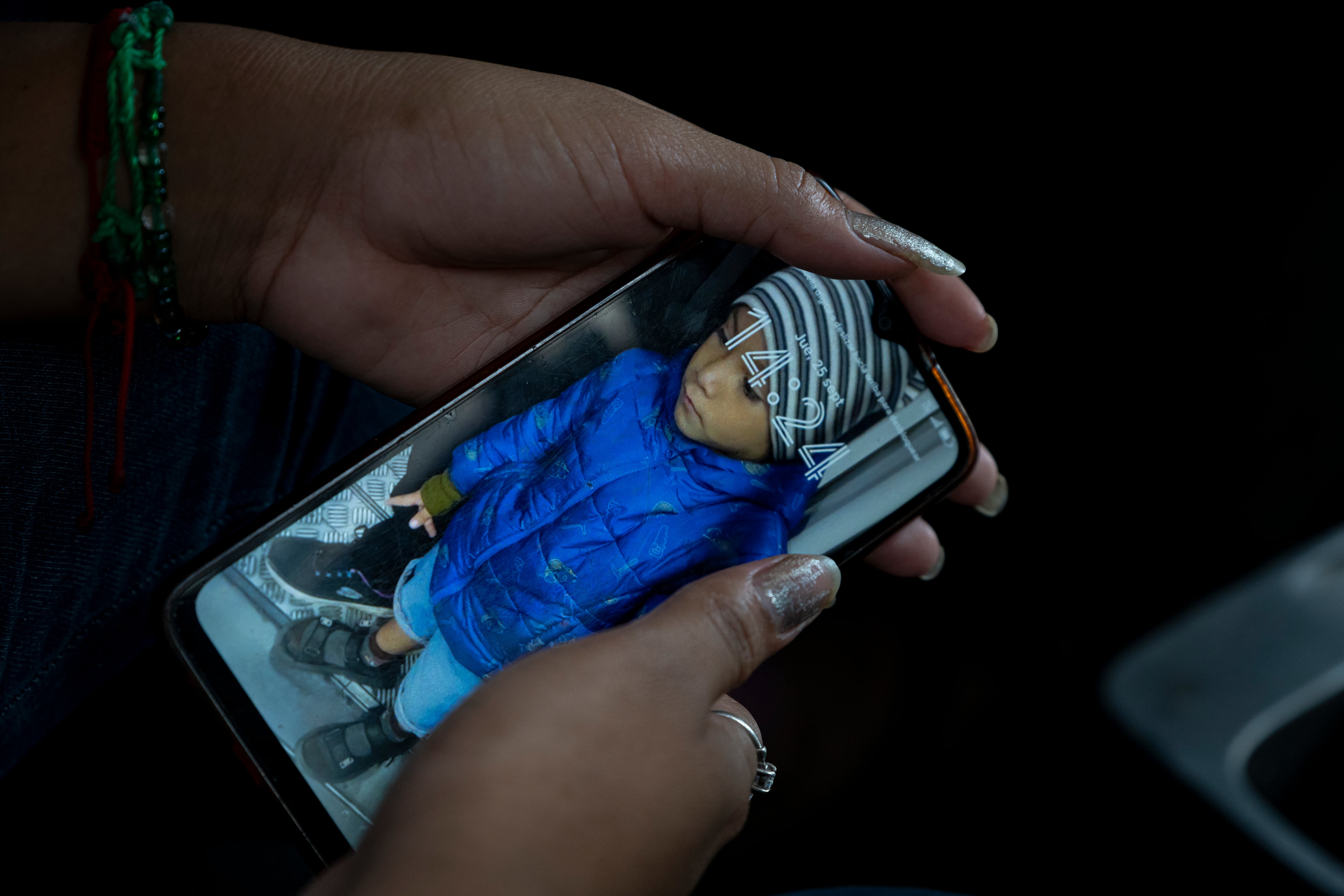 A photo of Ezequiel on his mother's cell phone.