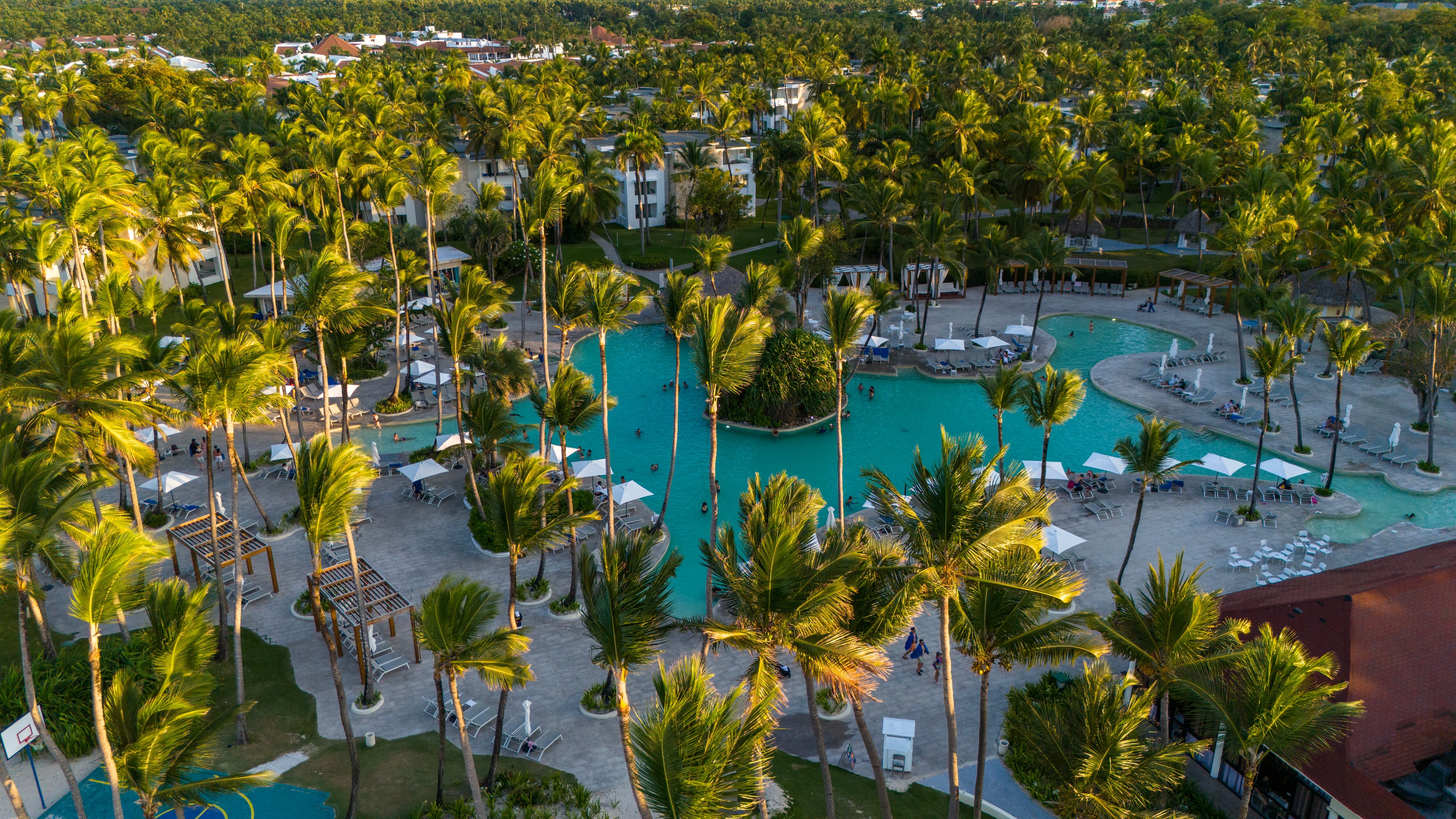 Overview of the hotel zone in Punta Cana, in the eastern part of the Dominican Republic.