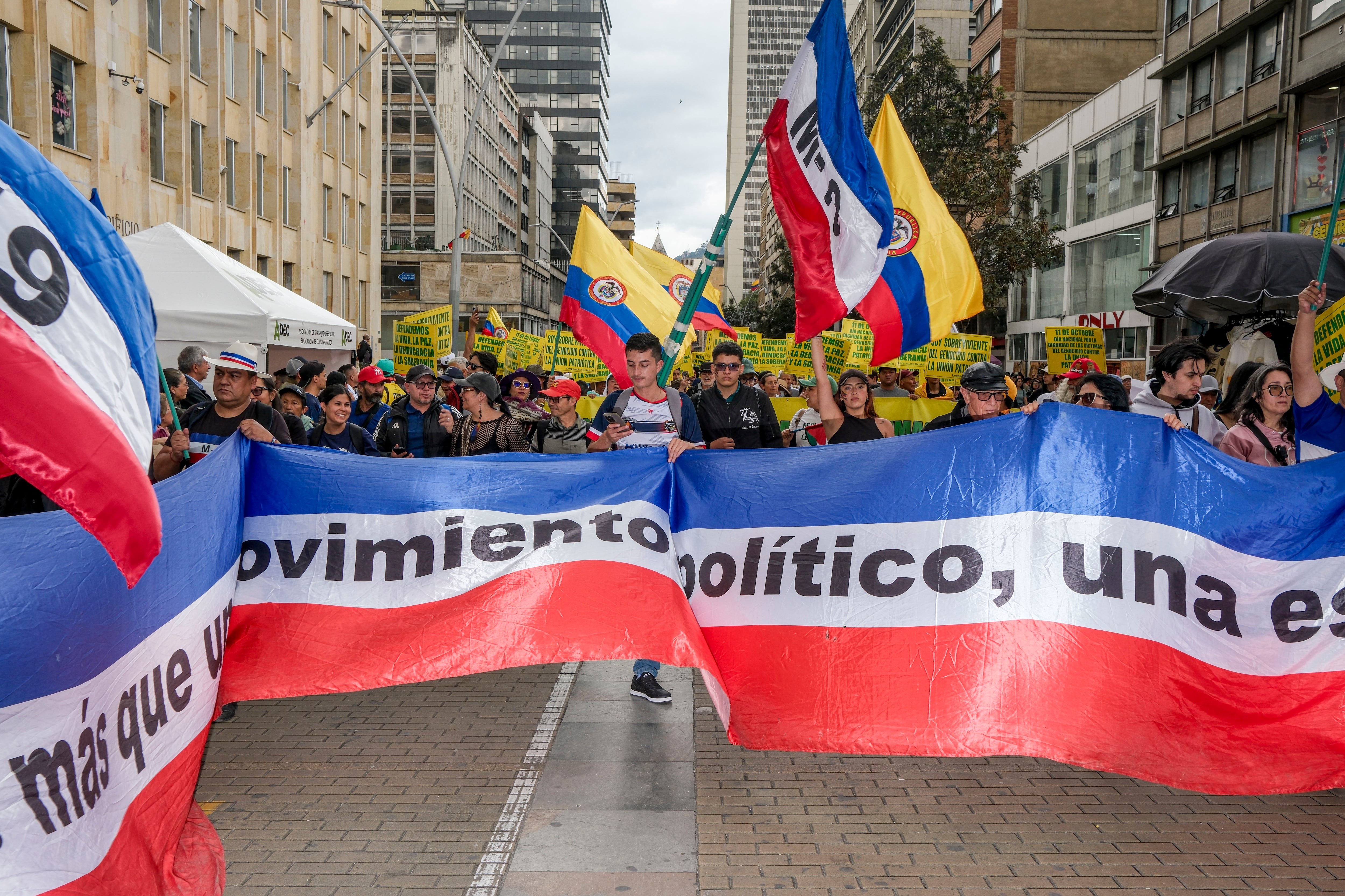 Protesters in Bogotá on October 14,2026.