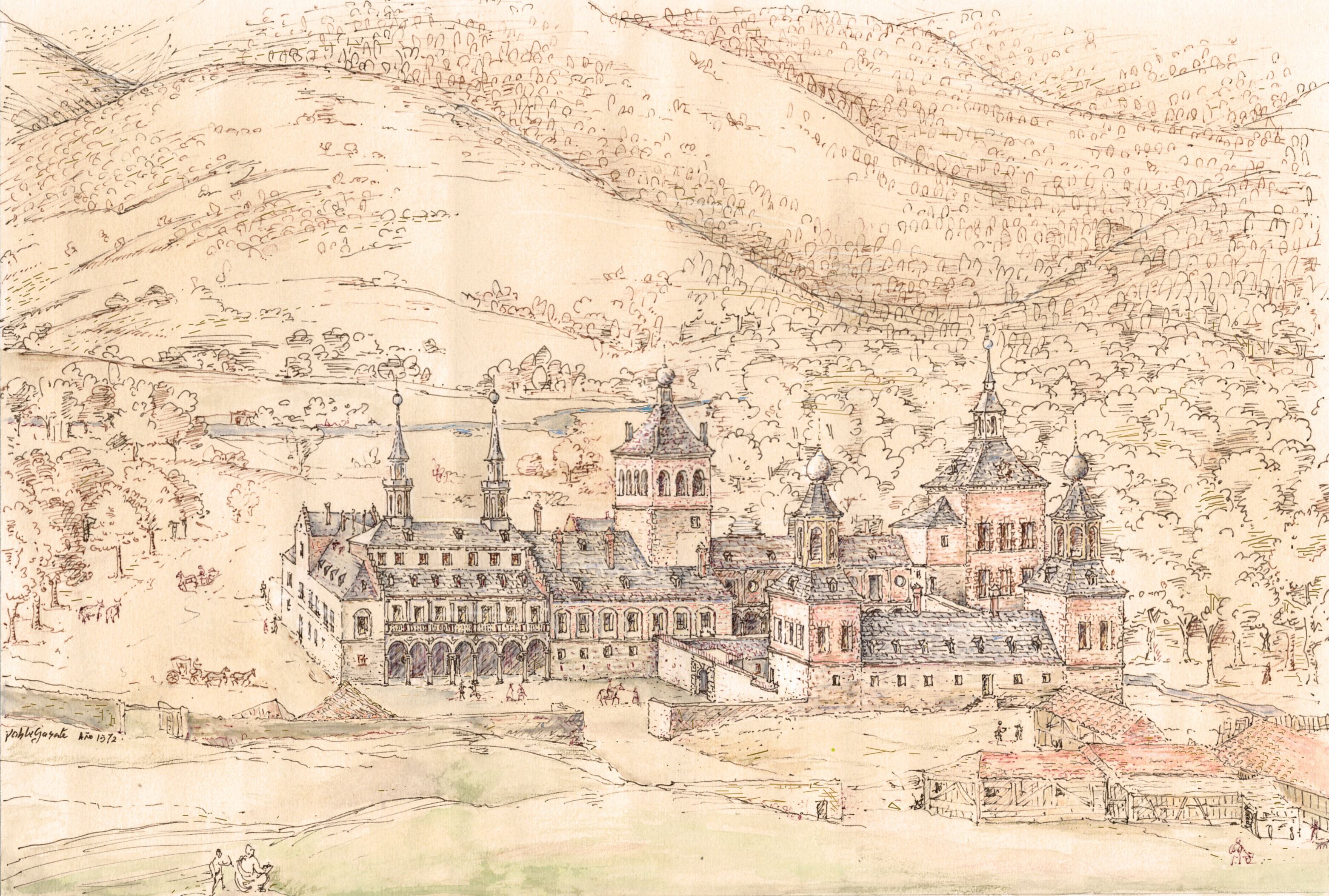 Drawing of the Palace of Valsaín.