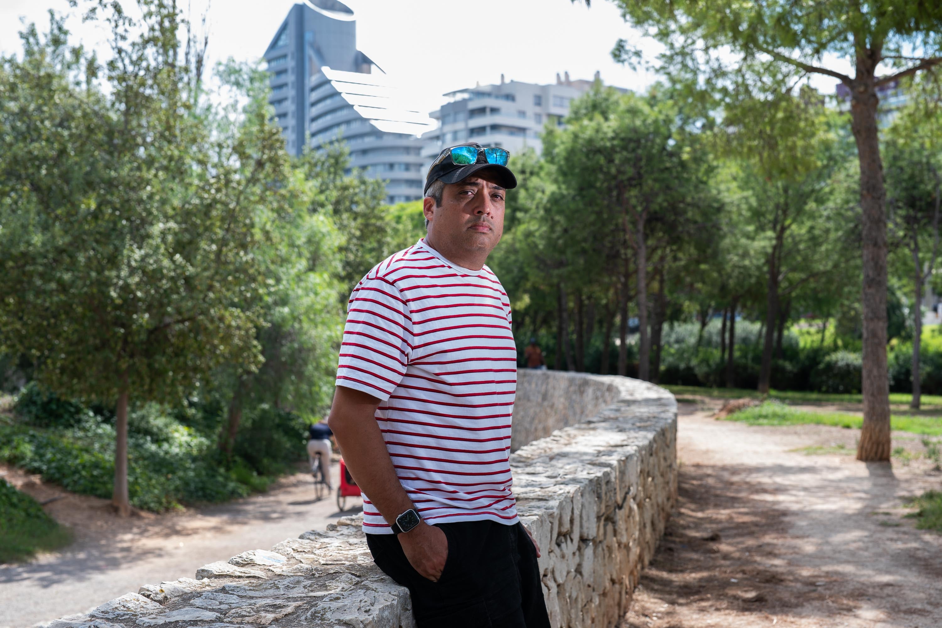 Carlos Rodelo, in a park in Valencia on September 26, 2026. 