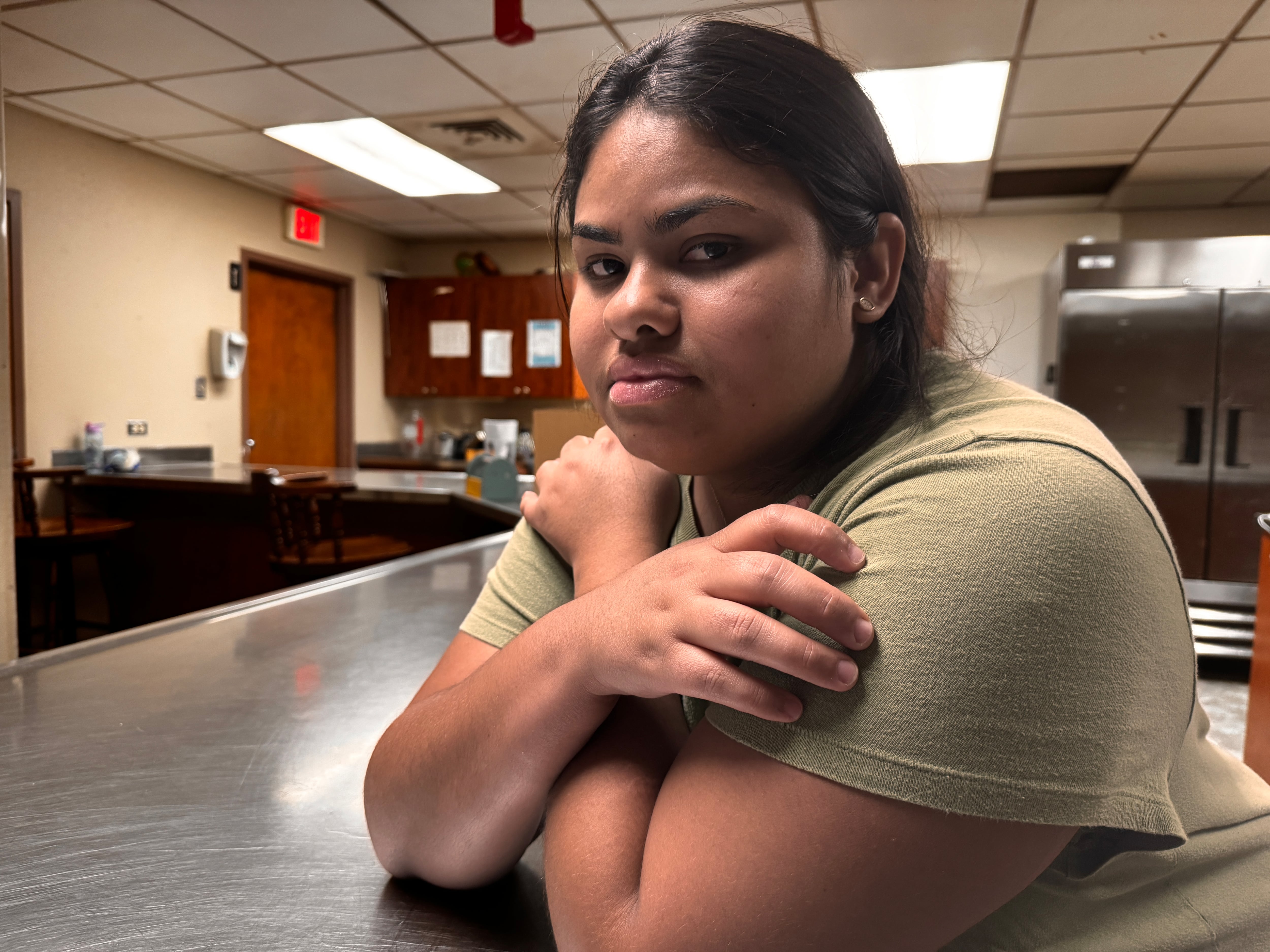 Jennifer in the church kitchen in San Antonio, on August 20.