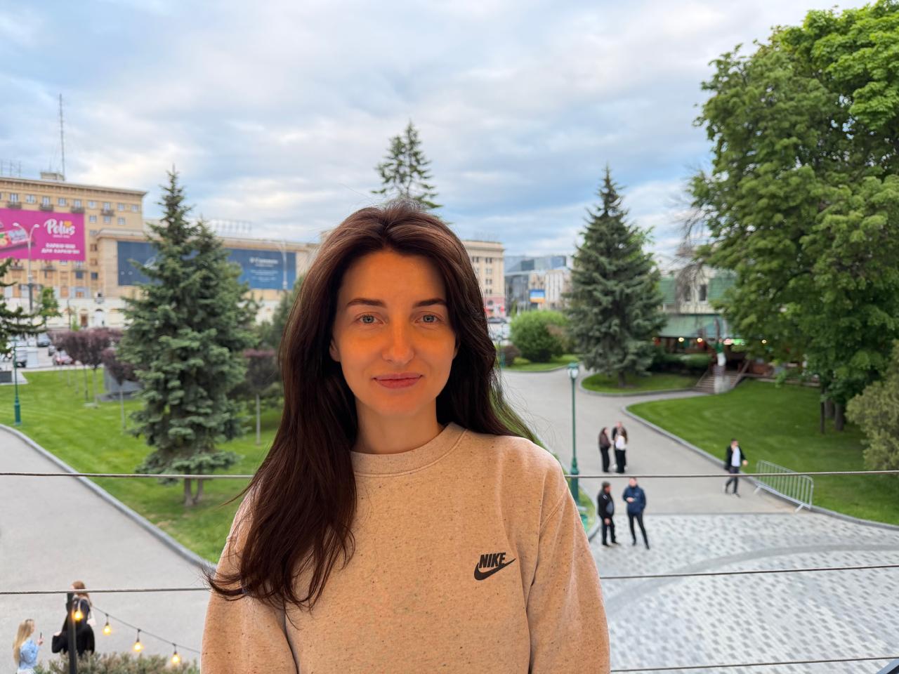 Ukrainian journalist Andriana Kucher, on May 15 in Kharkiv.